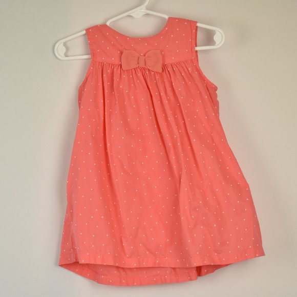 H&M Other - H&M 100% Cotton Salmon Polka Dot Sleeveless Dress Size 9- 12 Months
